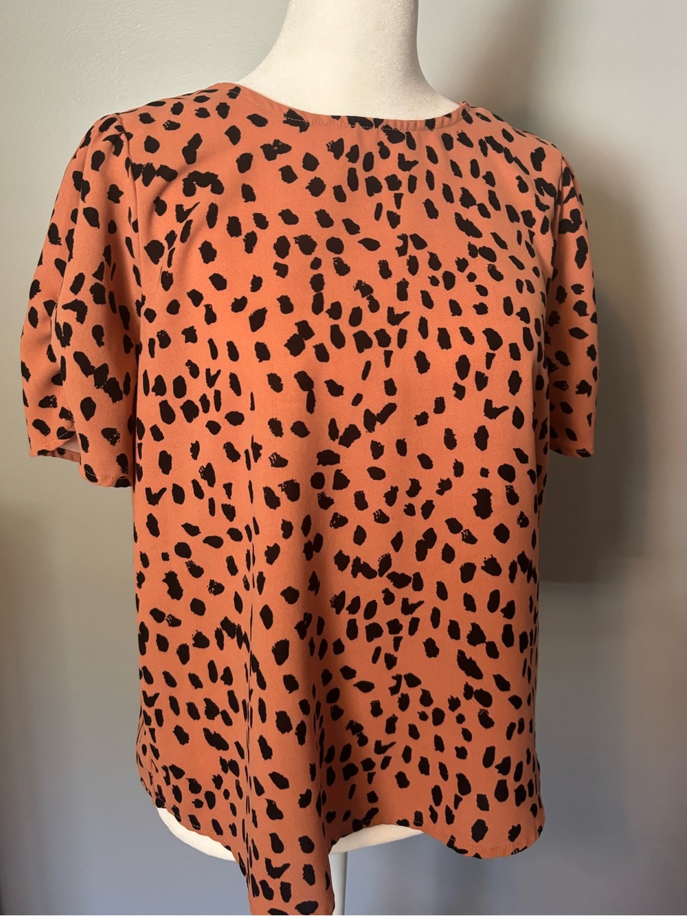Papermoon Black Spotted Terracotta Short Sleeve Blouse